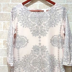 Women's size medium pink and grey blouse